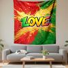 Love Quote Tapestry Wall Hanging, Retro Heart Typography Poster Art, Romantic Wall Decor for Bedroom Living Room Dorm