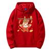 2026 Year of the Horse Red Hooded Sweatshirt - Men's Loose-Fit, Thin, Plus Size Outerwear, Class Uniform
