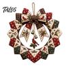 Feiertags-Kranz Bastelmaterialien DIY Patchwork Bastelset, Weihnachtliches Nähen Saisonale Muster, Stoffset Bauernhaus für Erwachsene, Haustür Wand