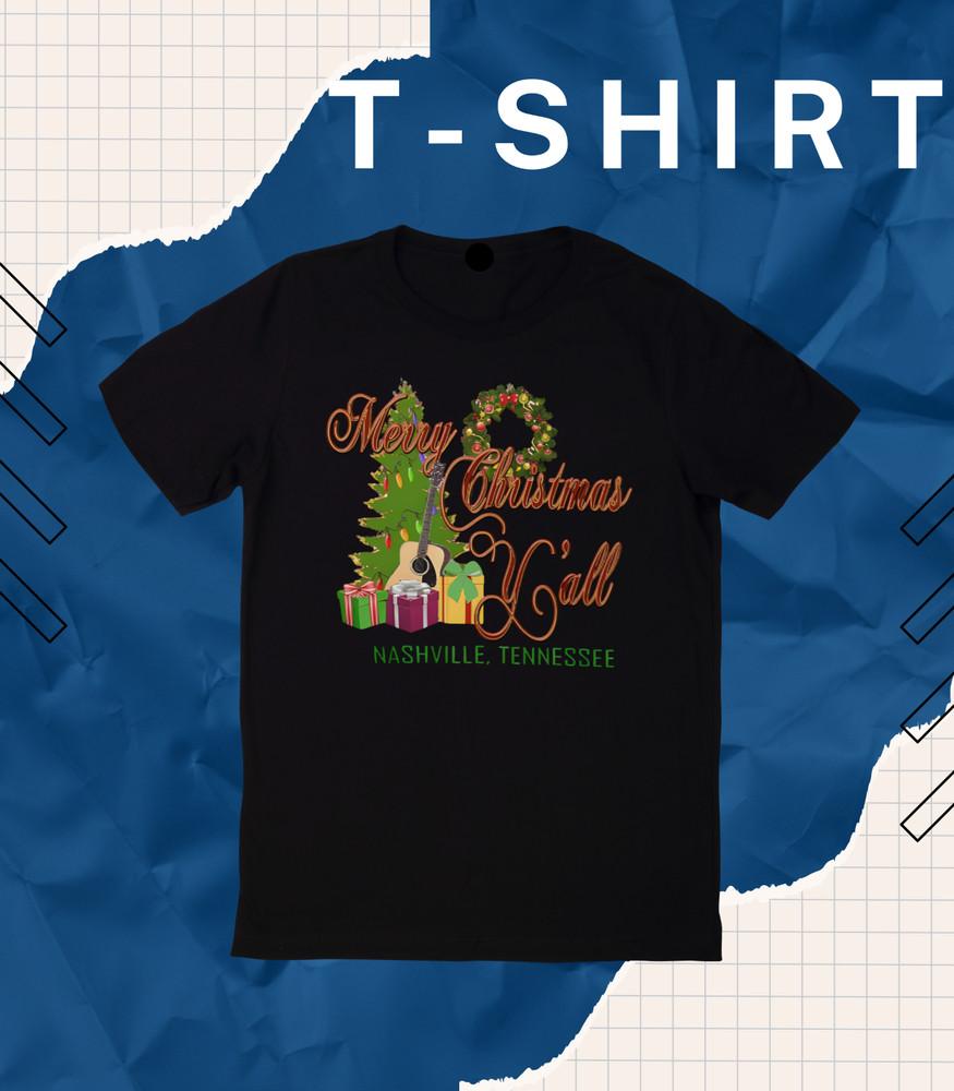 

Merry Christmas Y all from Nashville Classic Round Neck Short Leeve T-Shirt Chri XL