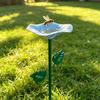 Insect Drinking Flower Shaped Bird Bath Iron Butterfly Bee Water Station Bird Feeding Dish  Garden