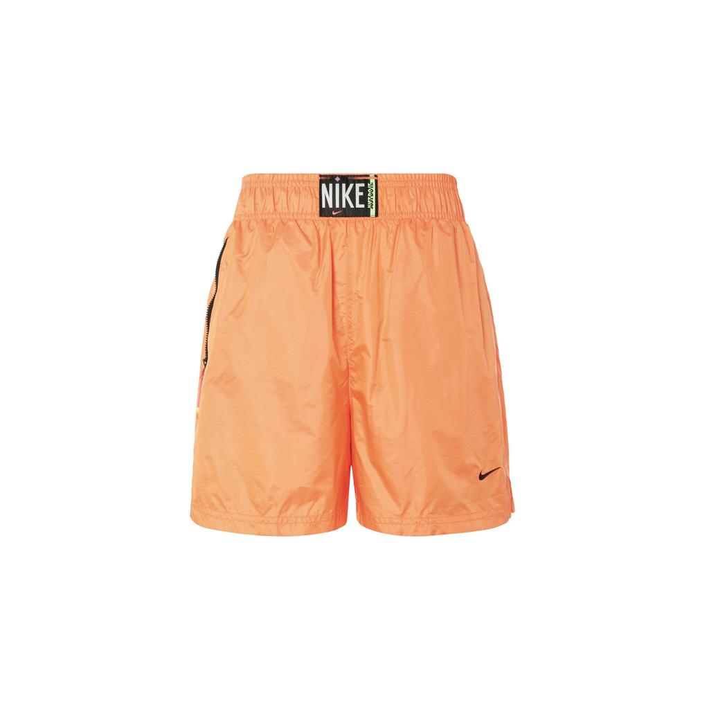 Nike Logo Embroidered Pocket Elastic Waist Straight Leg Sports Shorts Women shorts Orange DA6167-858