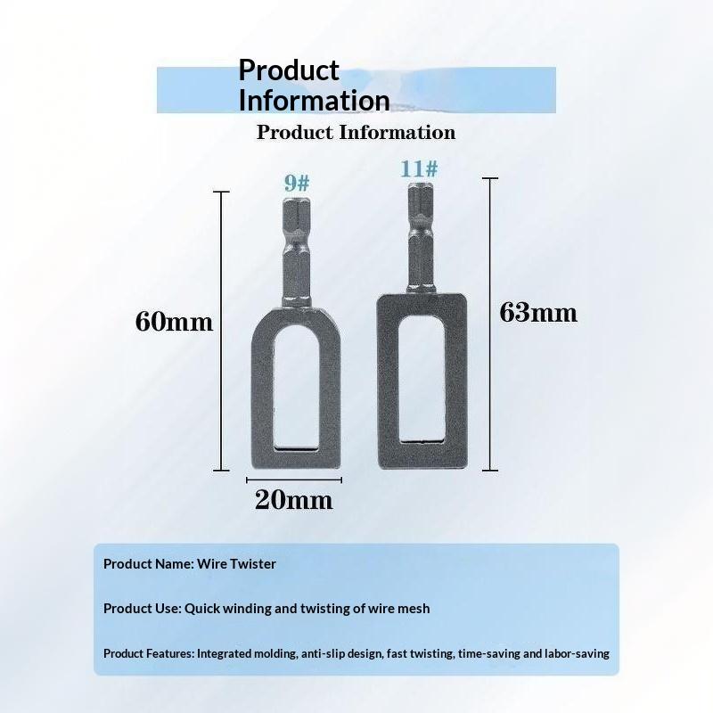 Duty Drill Wire Twister Tool For 9 11 Fence Wire Tying Electric Drill Chuck For Chain Link Fence Twisting Sleeve