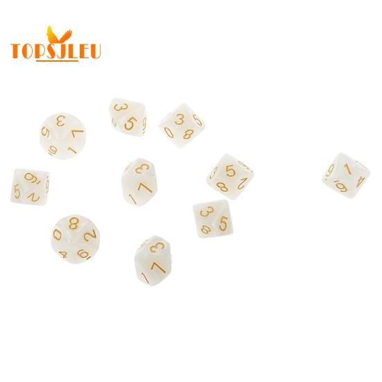 Mehrseitige einfarbige TRPG-Spiel D10 polyedrische Würfel – 10-teiliges Set, lebendige Farben, perfekt für Party-Requisiten