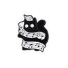 Creative Black Cat Keyboard Brooch: Cartoon Cat Playing Music with Wagging Tail