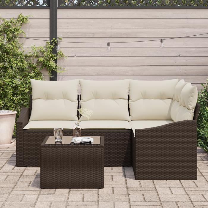 VidaXL Garden Dining Set Pieces with Grey Cushions In Poly Rattan 3355377