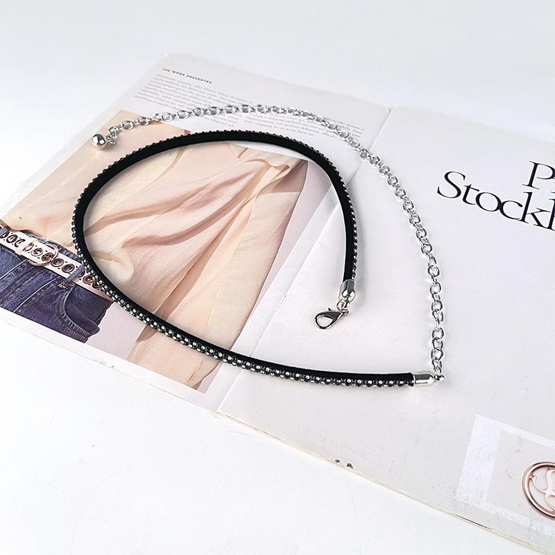 Women's Little Flavored Waist Chain Inlaid Diamond Internet Celebrity Accessories Women's Metal Chain with Skirt Dress Sweater Decorative Belt