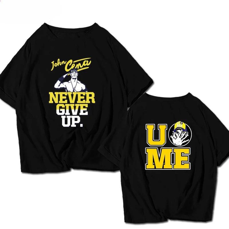 Luptătorul american John Cena Are Același Tricou Sport cu Mânecă Scurtă Never Give Up pentru Bărbați și Femei, Top cu Mânecă Scurtă din Bumbac Pur