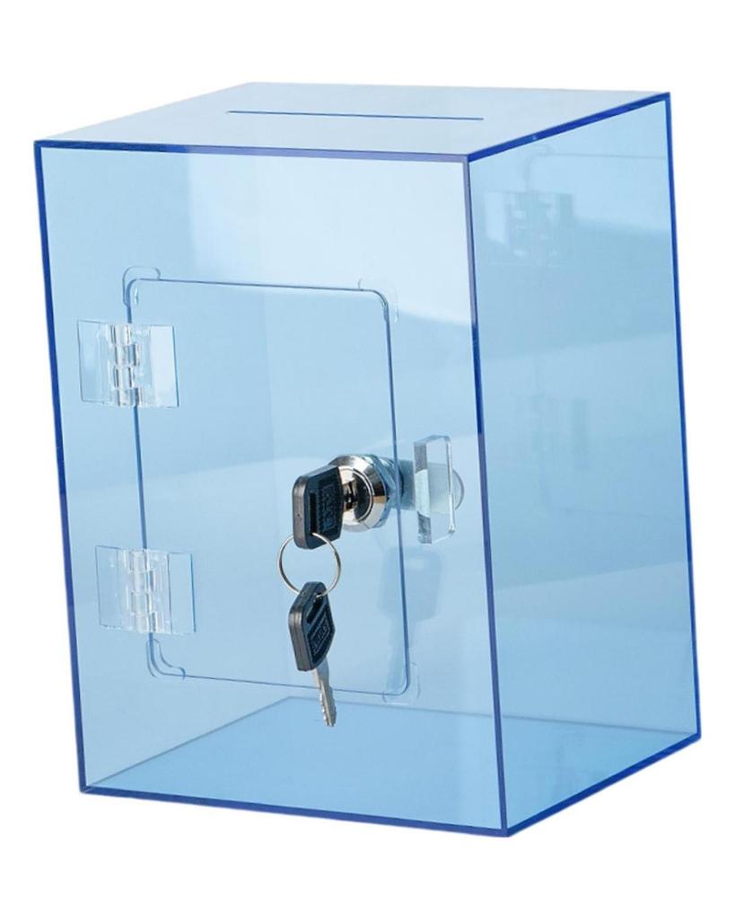 Akrylowa skrzynka na pieniądze z zamknięciem, przezroczysta, na oszczędności