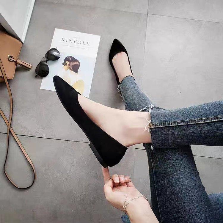Pointed flat-soled single shoes 2025 autumn new soft-soled work shoes are not tired after standing for a long time, professional work shoes women's bl
