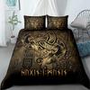 Vikings Yggdrasil Fenrir Wolf Bedding Set King Queen Double Full Twin Single Size Mythology Symbols Runes Bed Linen Set