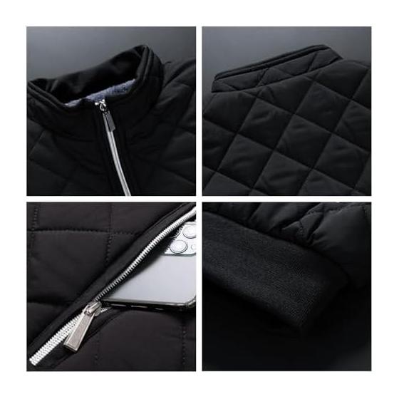 [Meritailor] Men's Brushed Down Jacket, Jumper, Blouson Coat, Casual Outerwear, Warm, Cold Protection, Windproof, Lightweight, Thick, Winter Clothes,
