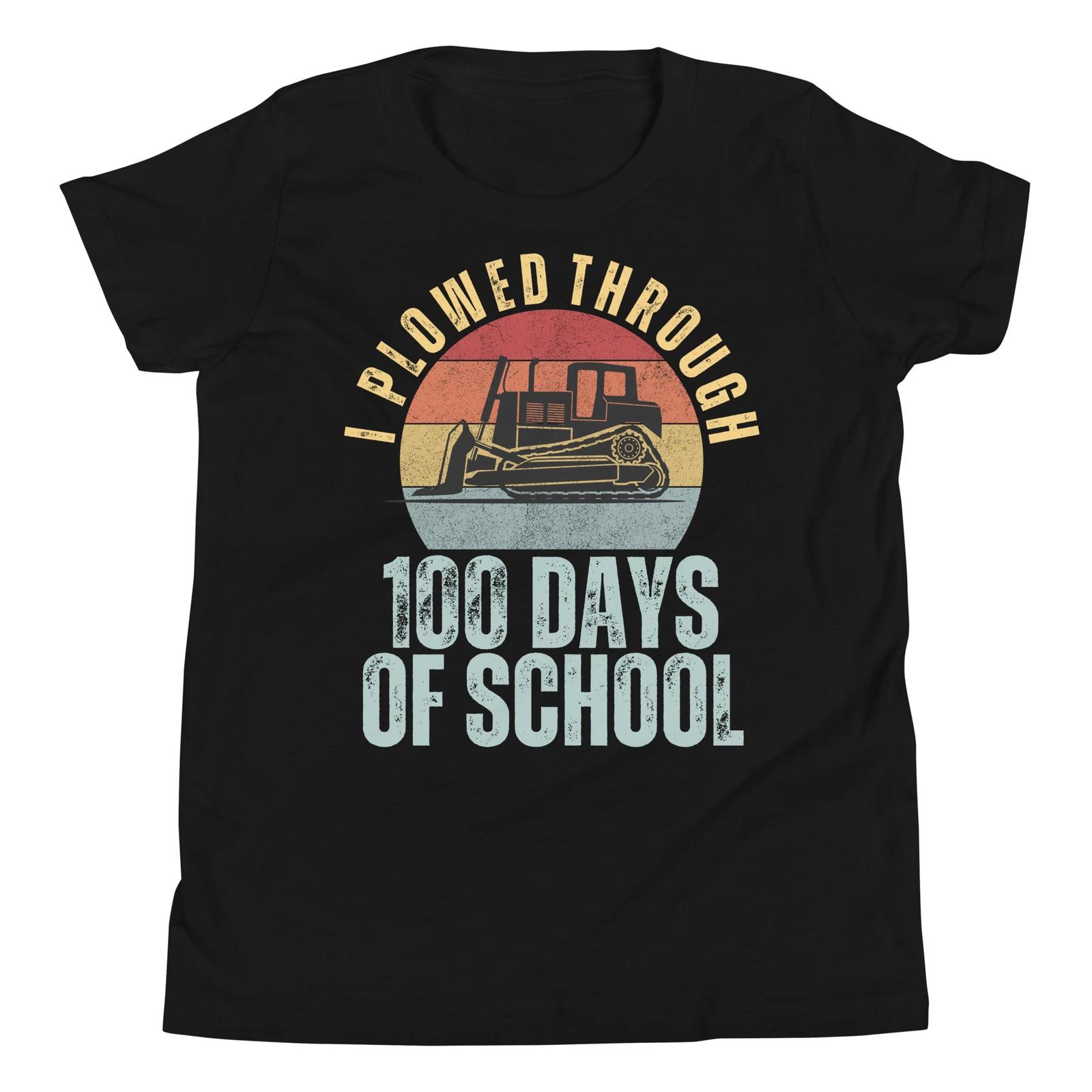 I Plowed Through 100 Days of School 100th Day of School Costume Youth T-Shirt 150