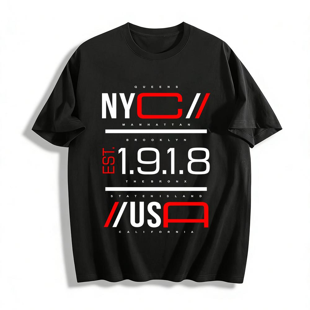 

EST Letter C/A Print Trendy Casual Short Sleeve T-Shirt Pure cotton T-shirt XXS
