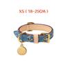 Luxury Denim Monogram Dog Collar Adjustable Leather Pet French Bulldog Dachshund Cat