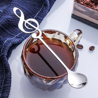 1PC Creative Music Note Stainless Steel Dessert Spoon - Ergonomic Design, Durable, Non-Toxic, Easy To Clean