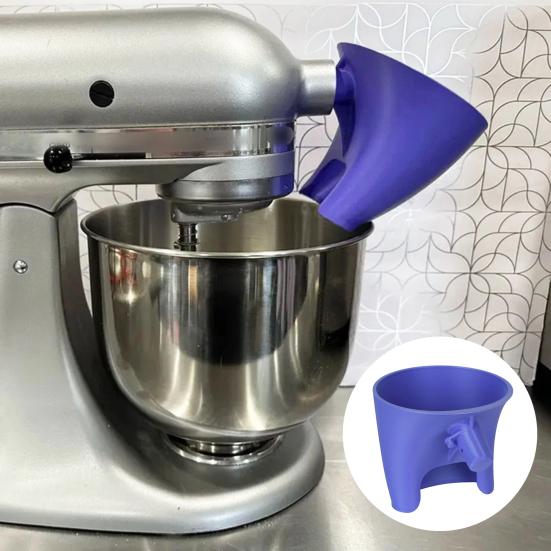 Stand Mixer Flour Funnel with Hook Attachment Splash Guard for Dry And Wet Ingredients Easy-Pour Docking Station