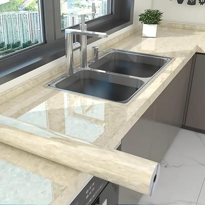 1 Roll of Self Adhesive Wallpaper, Topaz Marble Thickened Contact Paper, Peel and Stick