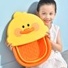 Folding Cartoon Duck Children's Foot Soaking Bucket with Lid Massage Foot Washing Basin Portable Household Insulation