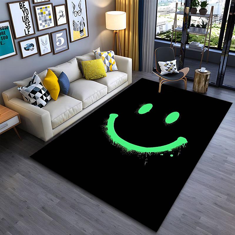 Glow-In-The-Dark Smile Face Suitable As a Non-slip Mat for the Living Room or Bedroom Sofa