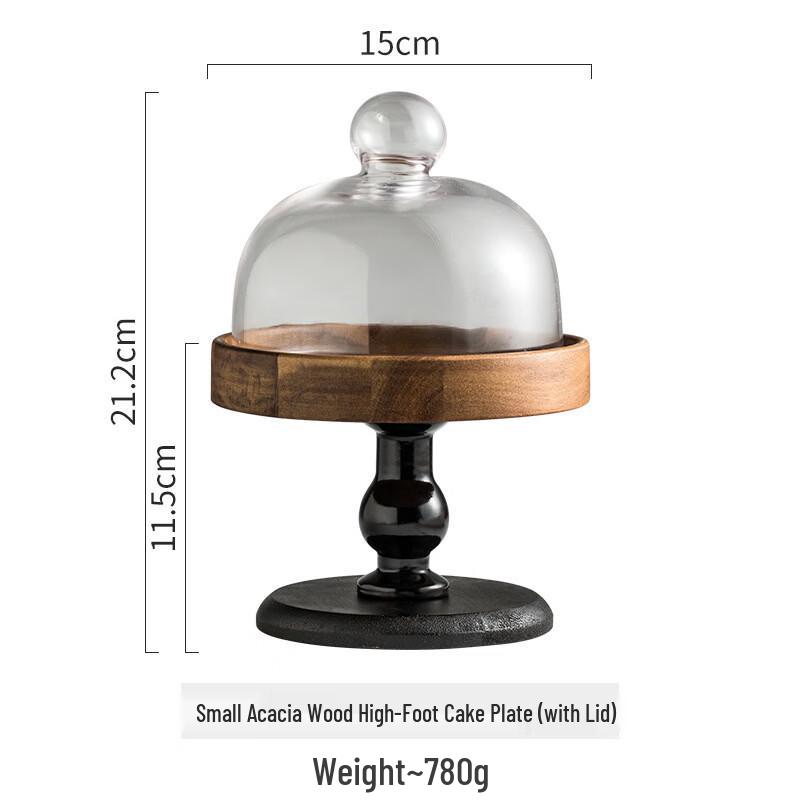 High-Footed Serving Tray with Dustproof Glass Dome