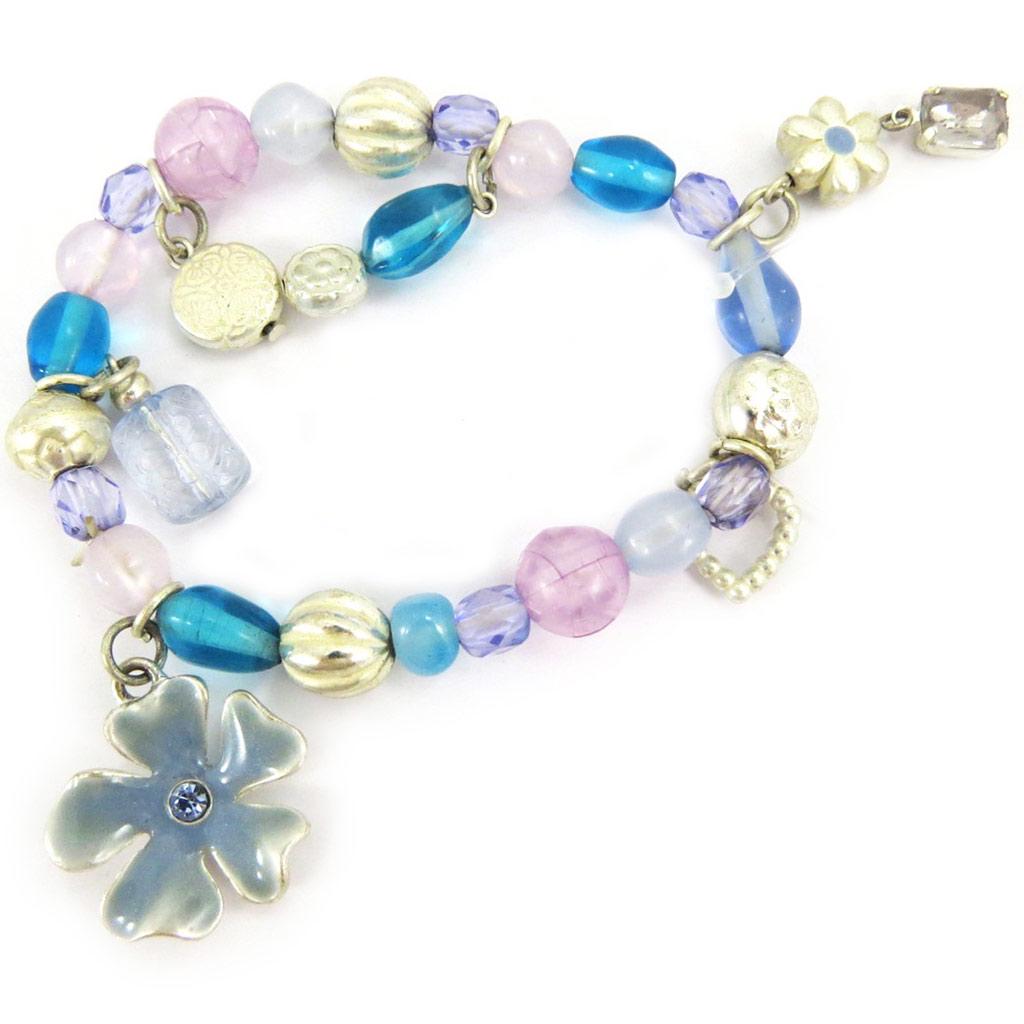 Les Trésors De Lily [A3297] - Designer Bracelet 'Prairie Fleurie' Blue