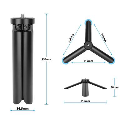 HDRIG Aluminum Alloy Tripod 1/4" Mount for DSLR, LED Lights, & Phones