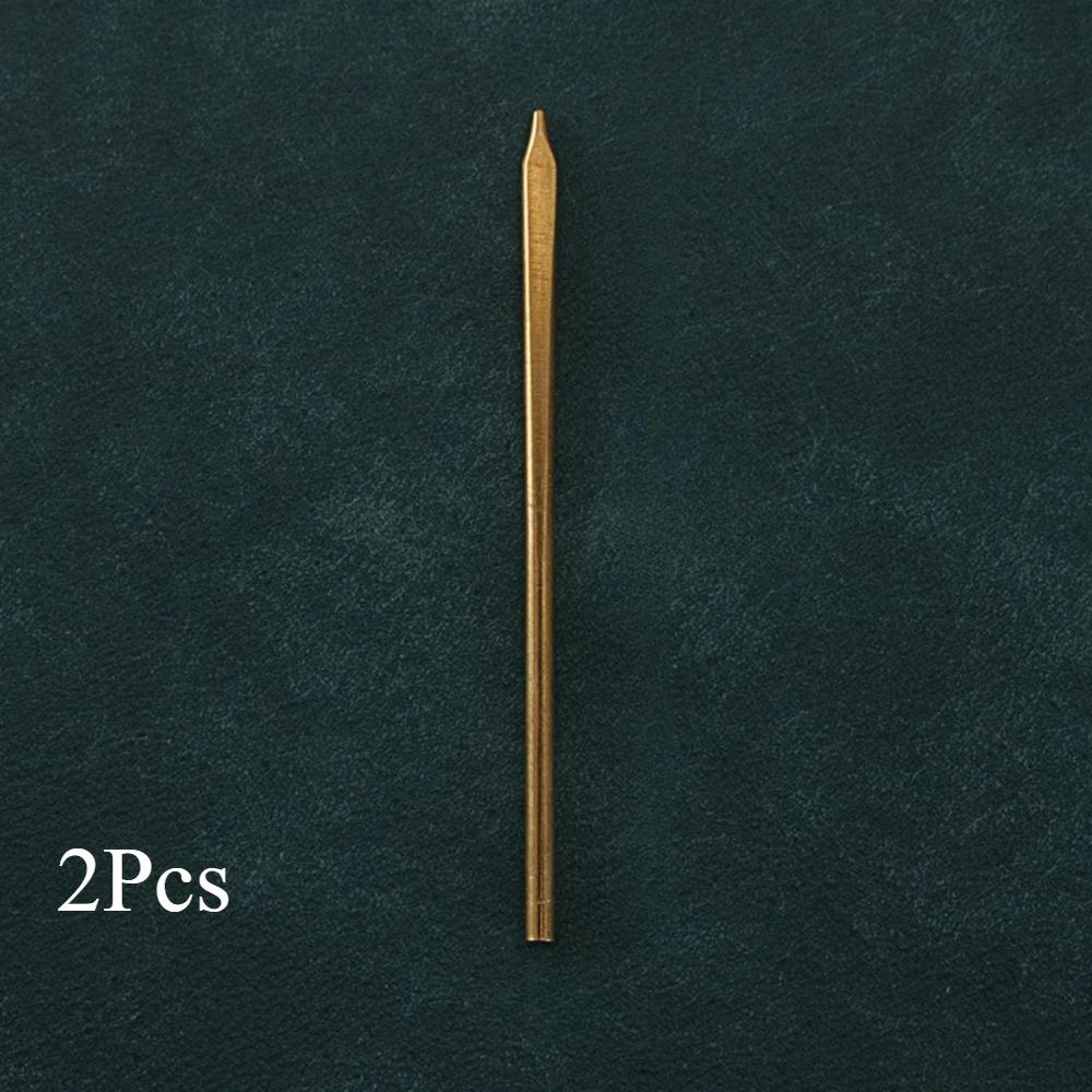

2 шт. Латунный материал Кожаное ремесло Вязальная игла для плетения веревки Сделай сам Ручная работа Креативное моделирование Кожаная декоративная веревка Вспомогательный инструмент для вязания 2Pcs