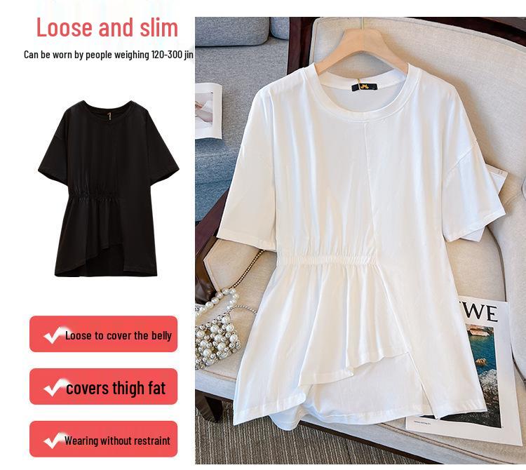 Nadměrná velikost 120-350 Jin Dámské volné nikové designové tričko s krátkým rukávem - Léto 2023