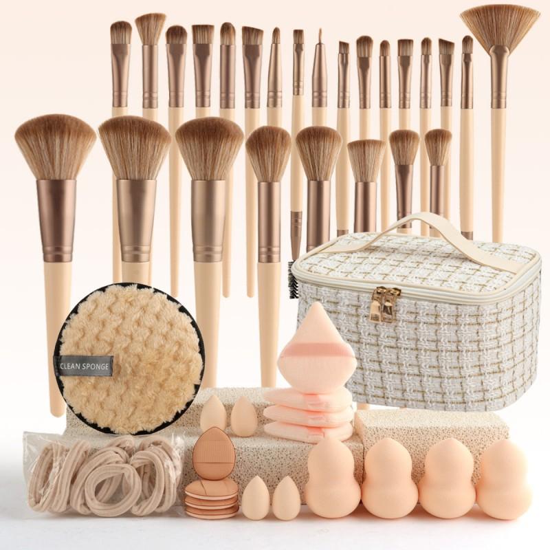 67pcs Coffee Makeup Brushes Sponges Set Beauty Tools Daily