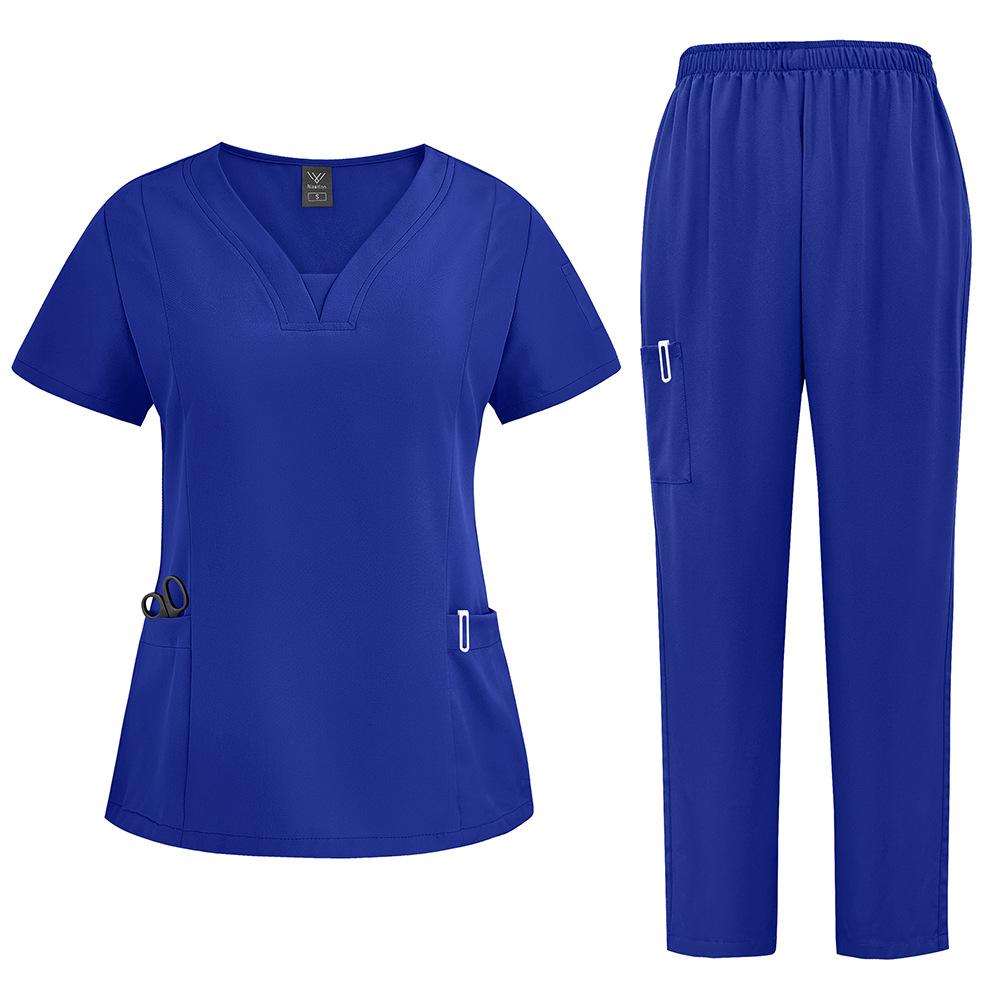 Women’s Surgical Scrubs High Quality Medical Nursing Scrub Sets Short Sleeved Top+pants Beauty Salon Dental Clinic Nurse Uniform