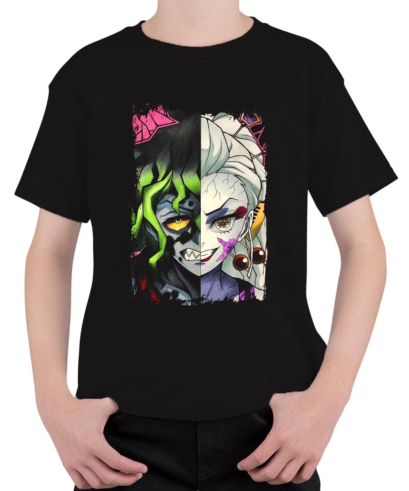 Dämon Oni Halbgesicht Anime Manga Gothic Grunge Maske Y2K Japan Unisex Kinder T- XS