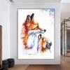 Abstraktes Aquarell Fuchs Poster Cartoon Modernes Tier Wandkunst Bild Leinwanddruck für Wohnzimmer Heimdekor Malerei Cuadros