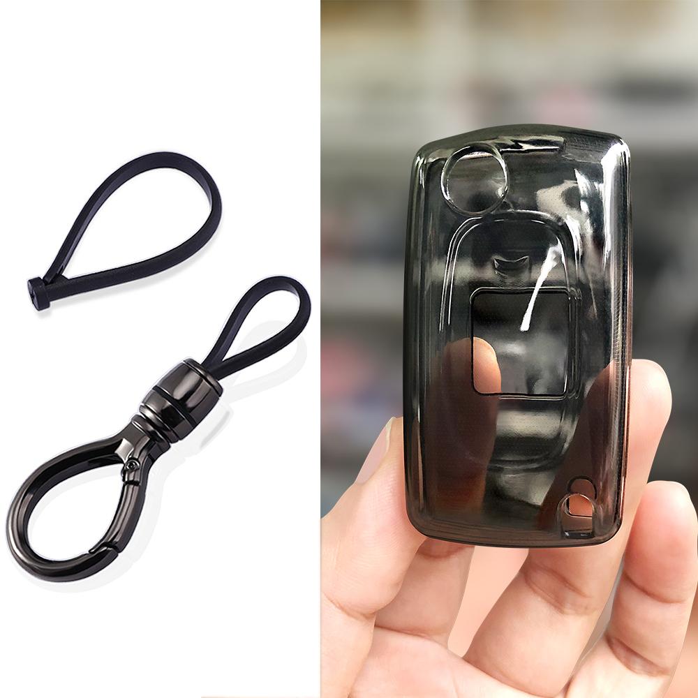 TPU Folding Key Case Cover Car Keychain Shell For Peugeot 206 207 208 307 308 408 407 3008 5008 4007 For Citroen C2 C5 C3 C4 C8