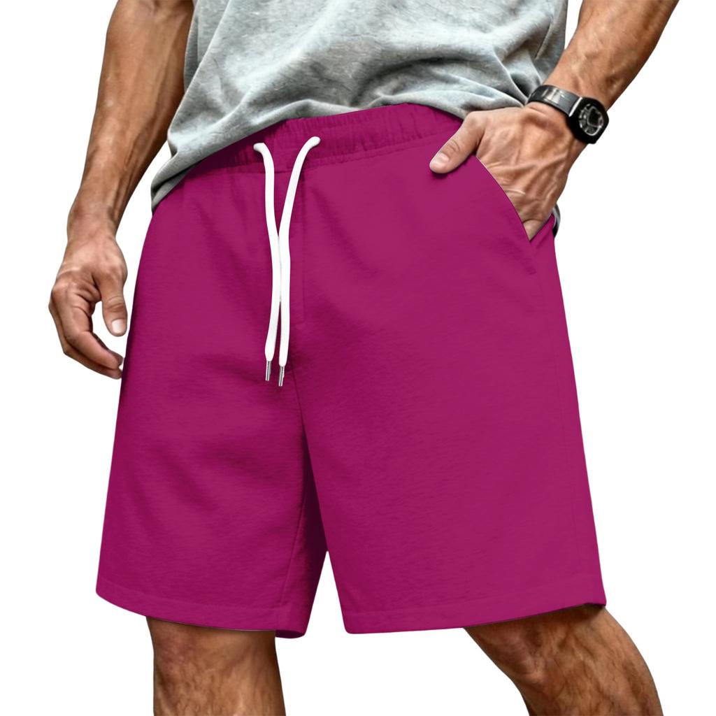 Pantaloncini da uomo basic con coulisse, vestibilità ampia, casual, sportivi, estivi, con elastico regolabile in vita e tasche laterali, per l'uso quotidiano