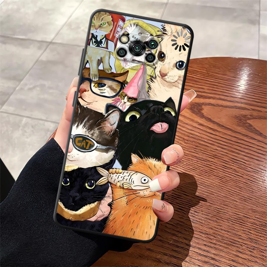 

Мультяшный Кот Чехол для Телефона для Xiaomi Poco F8 C61 C50 M5 F1 C75 M3 M4 M7 X3 X4 X5 X7 Pro C71 F3 Poco M5