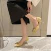 Fashion Ladies Pointed High Heels New Hollow Breathable Shoes Versatile Fashion Women's Bow Pumps Casual Comfort Slim Heel Shoes Mujer