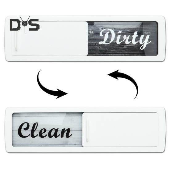Dirty Clean Dishwasher Magnet Easy to Read Slide Dish Washing Machine Dirty Clean Magnetic Indicator Acrylic Sign Kitchen Decoration