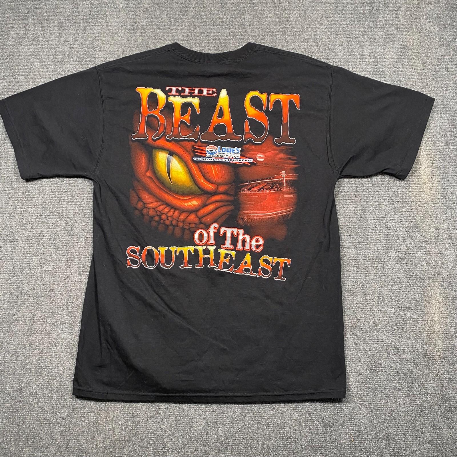Lowe’s Motor Speedway Charlotte Beast of the Southeast Tee Black L Dragon Unisex T-Shirt M