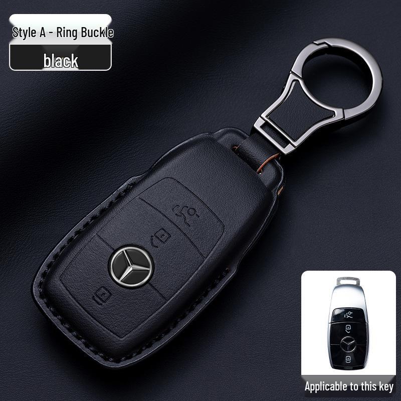 Mercedes-Benz Original Color Nappa Leather Key Case for GLE, GLAC200L, C260L, E300L, E-Class, S-Class, and C-Class.