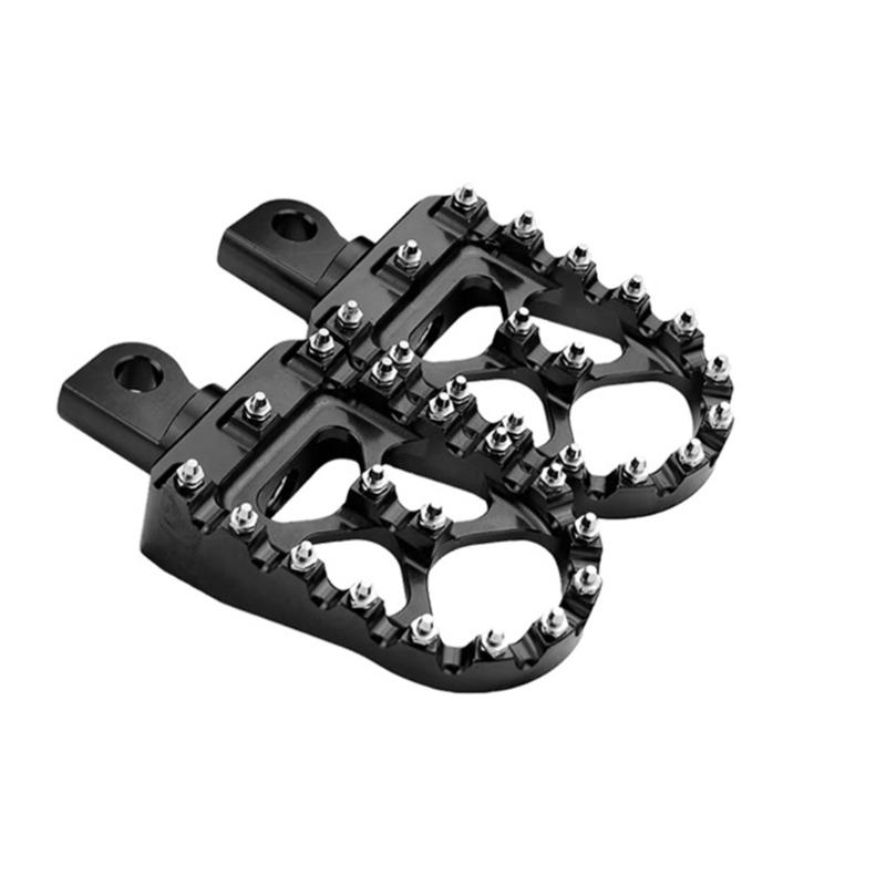 

Universal Vintage Style Antislip Motorcycle Footrests Lightweight Aluminum Construction Enhanced Grip Simple Mounting 2x чёрный