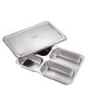 304 Stainless Steel Compartment Tray with Lid: Rectangular Fast Food and Canteen Rice Tray, Chinese Style