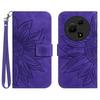 For TCL 60 NxtPaper 4G Case Sunflower Imprint Leather Wallet Phone Cover with Wrist Strap