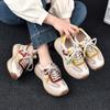 Leather Platform Forrest Gump Shoes Women's 2026 Spring New Dad Shoes Mesh Breathable Casual Moral Training Shoes