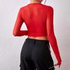 Sexy Spitzen-See-through-Mesh-Korsett-Top mit V-Ausschnitt & Fischgräten-Design für Damen