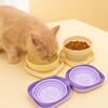 Collapsible Dog Water Food Bowl Integrated Type Cat Double Bowl Pet Outdoor Drinking Bowl  Travel