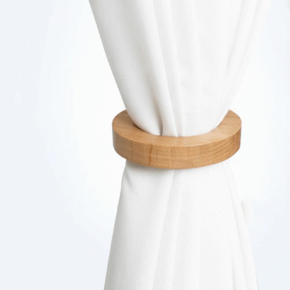 Strong Magnetic Magnetic Curtain Buckle Rotating Design Light Luxury Wooden Curtain Tieback No Punching Durable Wood
