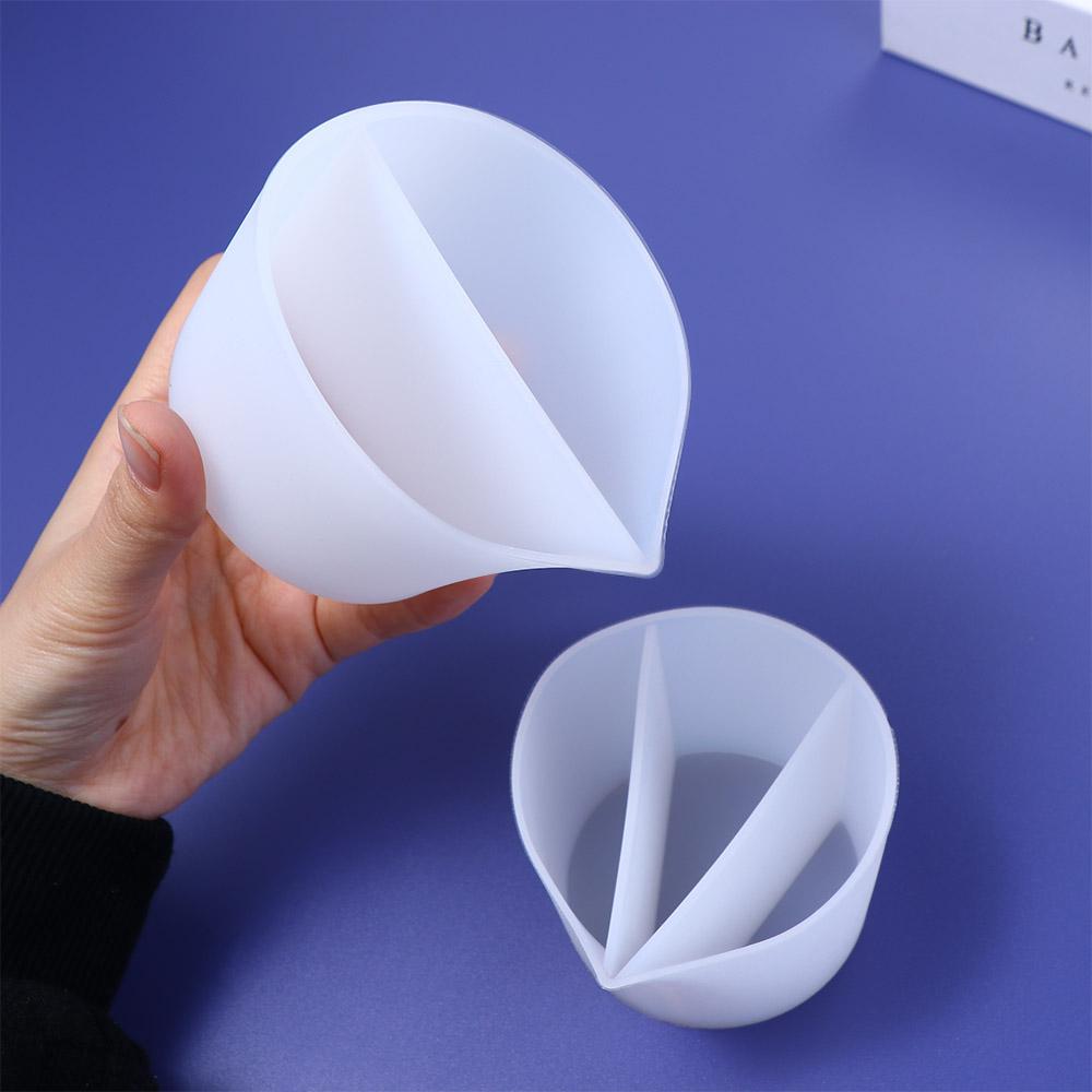 Mit Trennwänden Acrylharz Silikon Paint Pouring Becher geteilte Becher Fluid Pour Zubehör Tonwerkzeuge