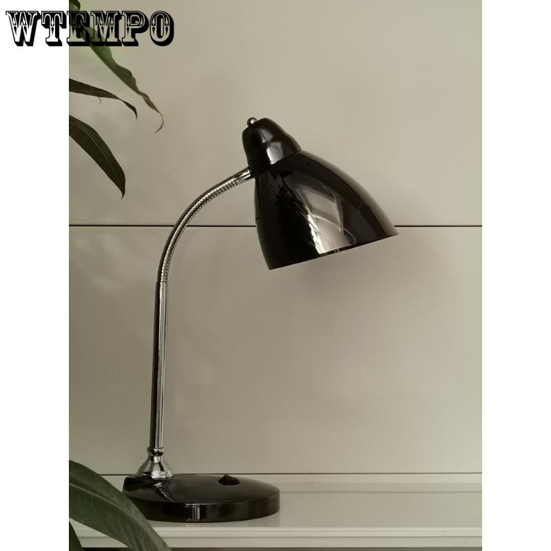 American desk lamp, bedside lamp, electroplated simple creative table lamp, adjustable reading, work and study lamp