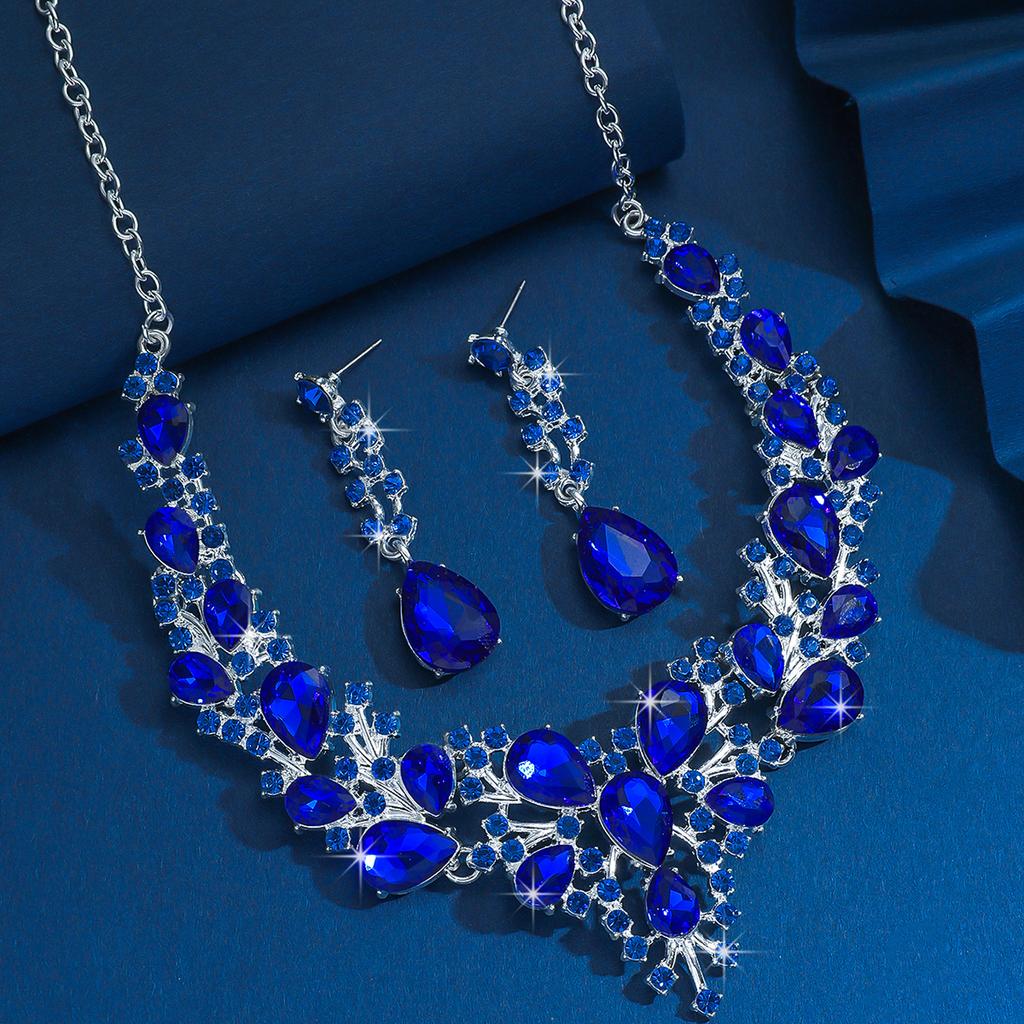 3ks Dámská Módní Lehká Luxusní Prémiová Kuželová Kapka Vody Květinový Náhrdelník Náušnice Zirkonová Sada Svatba Párty Festivalový Dárek